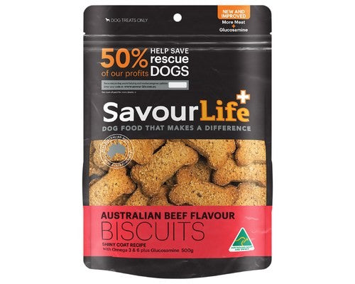 SAVOURLIFE AUSTRALIAN BEEF FLAVOUR BISCUITS 500G