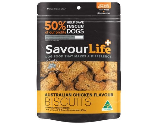 SAVOURLIFE AUSTRALIAN CHICKEN FLAVOUR BISCUITS 500G