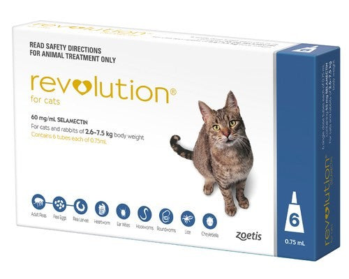 REVOLUTION CAT BLUE 2.6-7.5KG 6PK