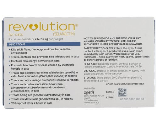 REVOLUTION CAT BLUE 2.6-7.5KG 6PK