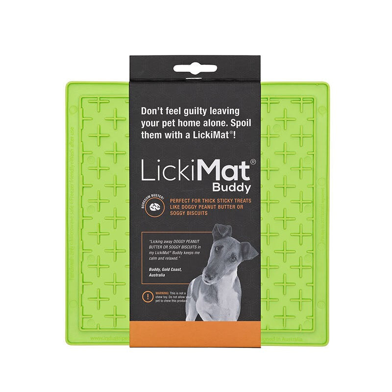 LICKIMAT BUDDY ORIGINAL SLOW FOOD ANTI-ANXIETY LICKING MAT FOR CATS AND DOGS - GREEN
