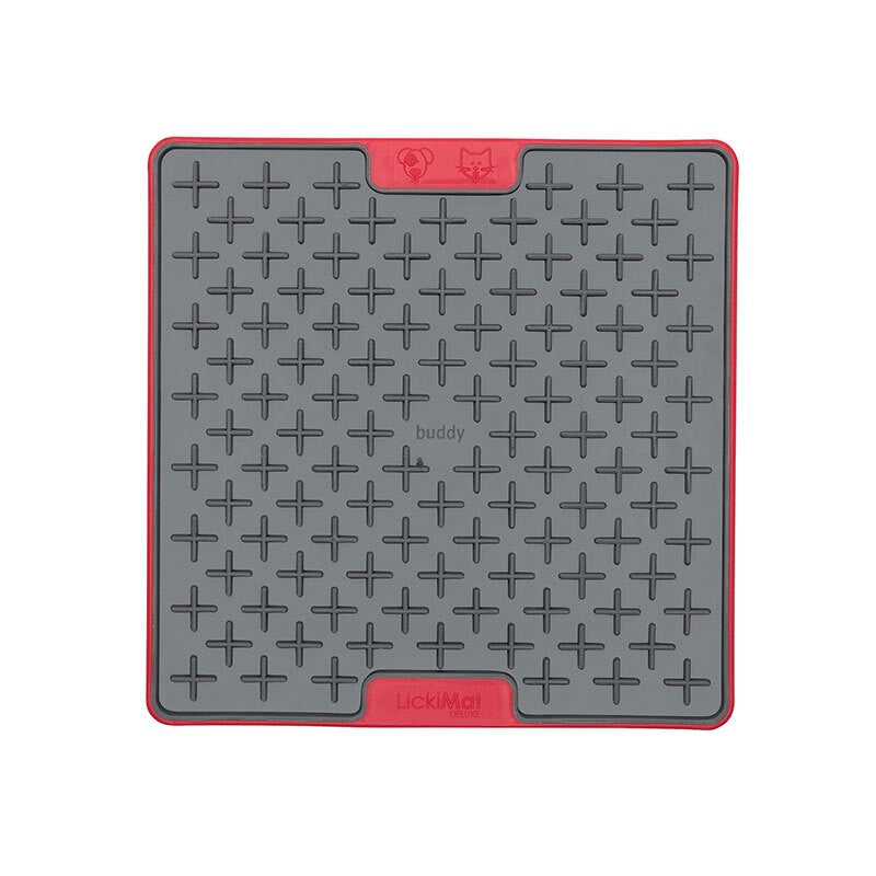LICKIMAT BUDDY TUFF SLOW FOOD ANTI ANXIETY LICKING MAT FOR DOGS - RED