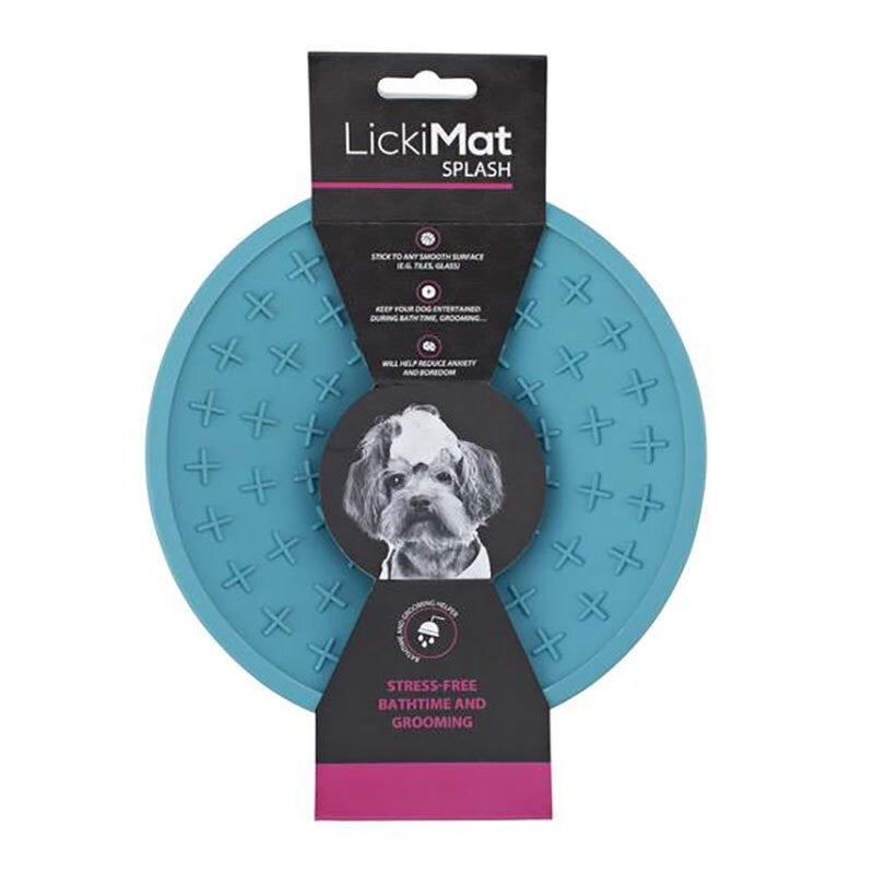 LICKIMAT SPLASH SLOW FEEDER DOG BOWL - BLUE