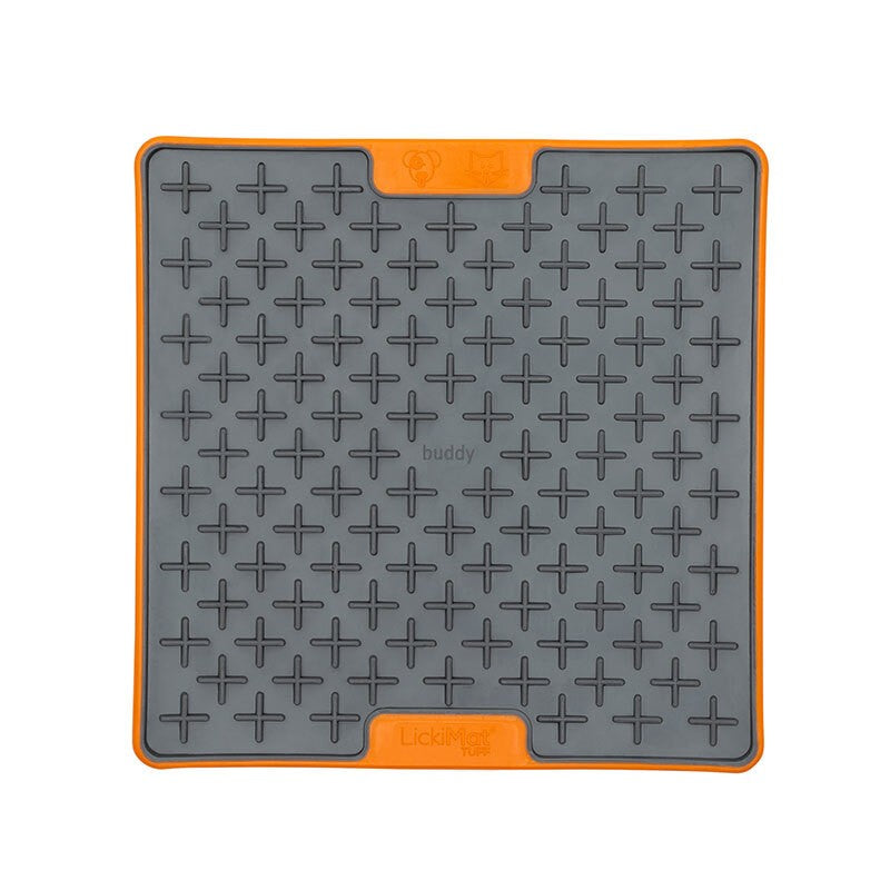 LICKIMAT BUDDY TUFF SLOW FOOD ANTI ANXIETY LICKING MAT FOR DOGS - ORANGE
