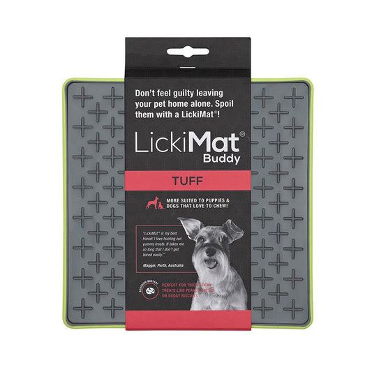 LICKIMAT BUDDY TUFF SLOW FOOD ANTI ANXIETY LICKING MAT FOR DOGS - GREEN