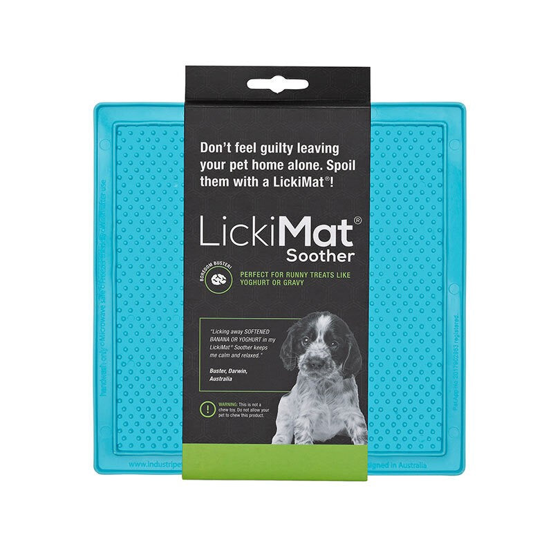 LICKIMAT SOOTHER ORIGINAL SLOW FOOD LICKING MAT FOR CATS & DOGS - BLUE 2