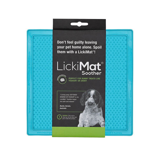 LICKIMAT SOOTHER ORIGINAL SLOW FOOD LICKING MAT FOR CATS & DOGS - BLUE 2