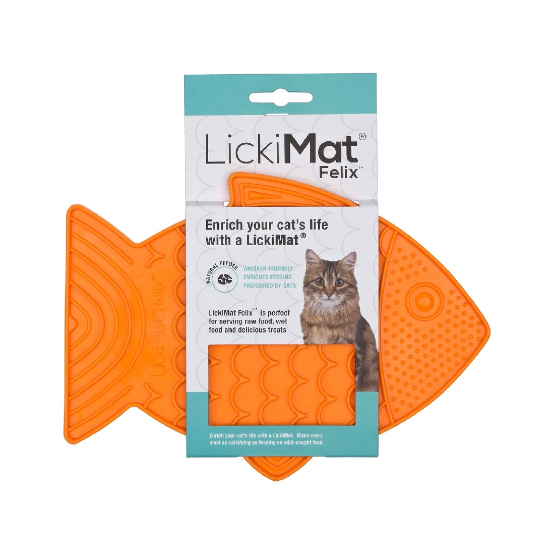 LICKIMAT FELIX SLOW FOOD BOWL FOR CATS - ORANGE