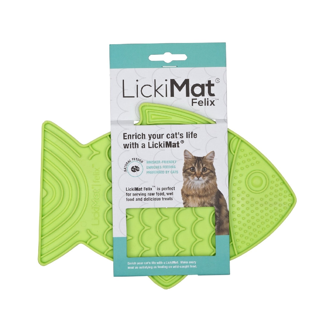 LICKIMAT FELIX SLOW FOOD BOWL FOR CATS - GREEN