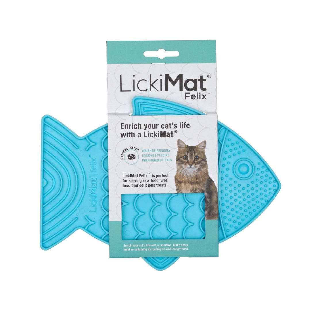 LICKIMAT FELIX SLOW FOOD BOWL FOR CATS - TURQUOISE