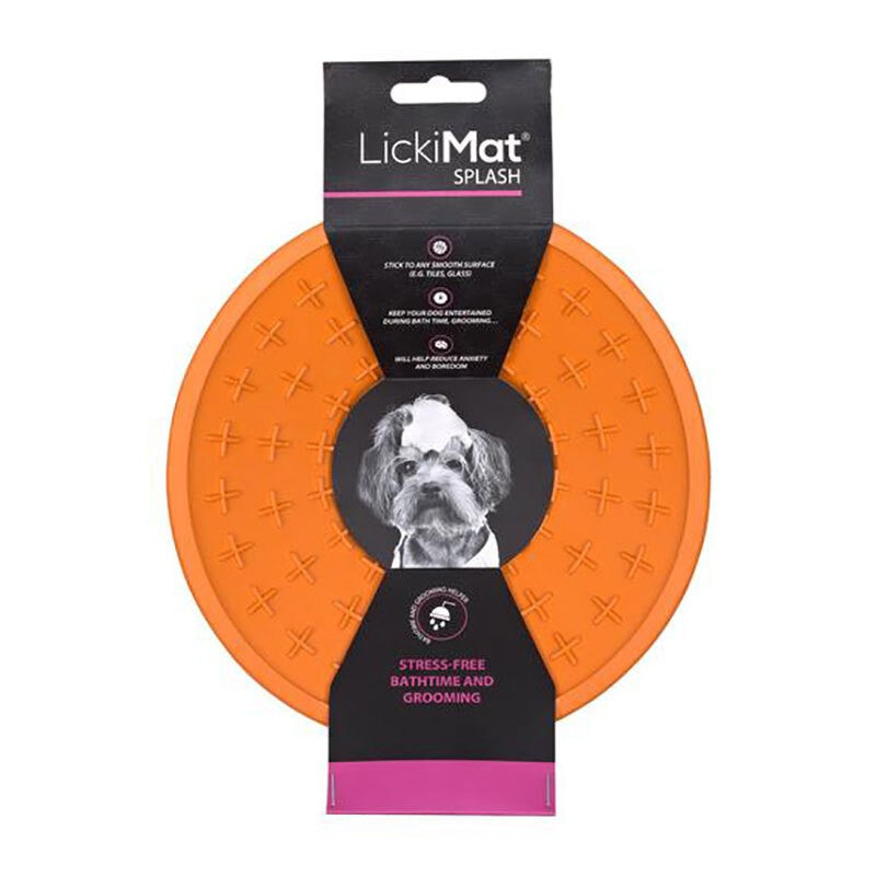 LICKIMAT SPLASH SLOW FEEDER DOG BOWL - ORANGE