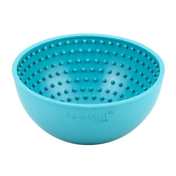 LICKIMAT WOBBLE SLOW FEEDER BOREDOM BUSTER DOG FOOD BOWL - BLUE