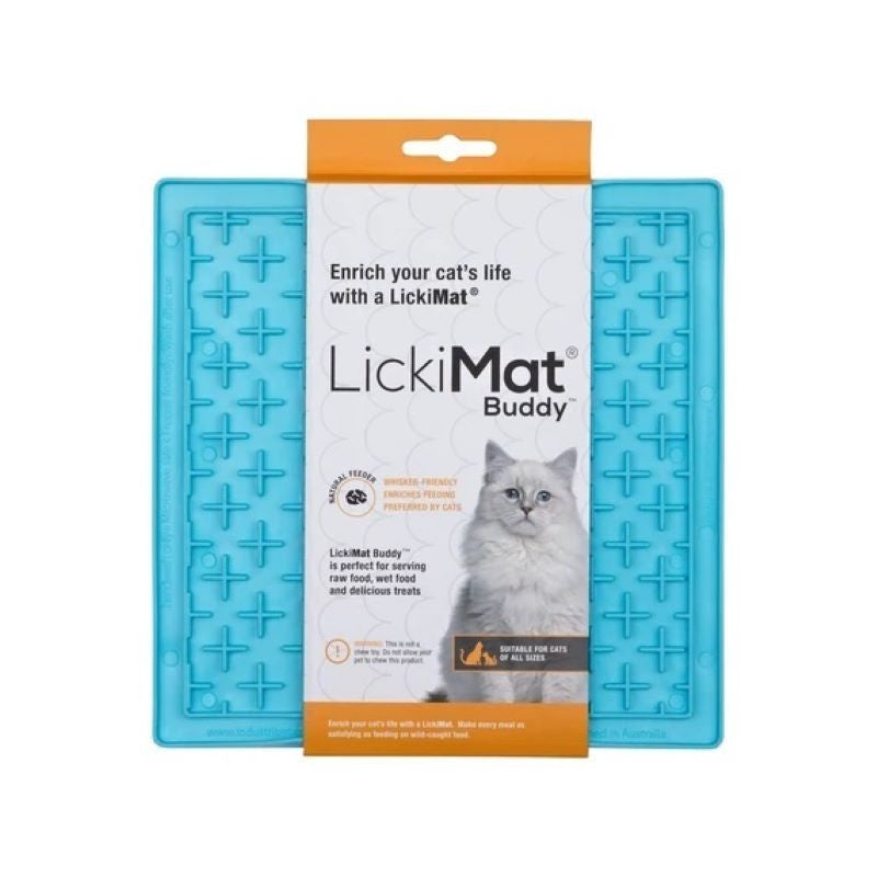 LICKIMAT BUDDY ORIGINAL SLOW FOOD ANTI-ANXIETY LICKING MAT FOR CATS - BLUE