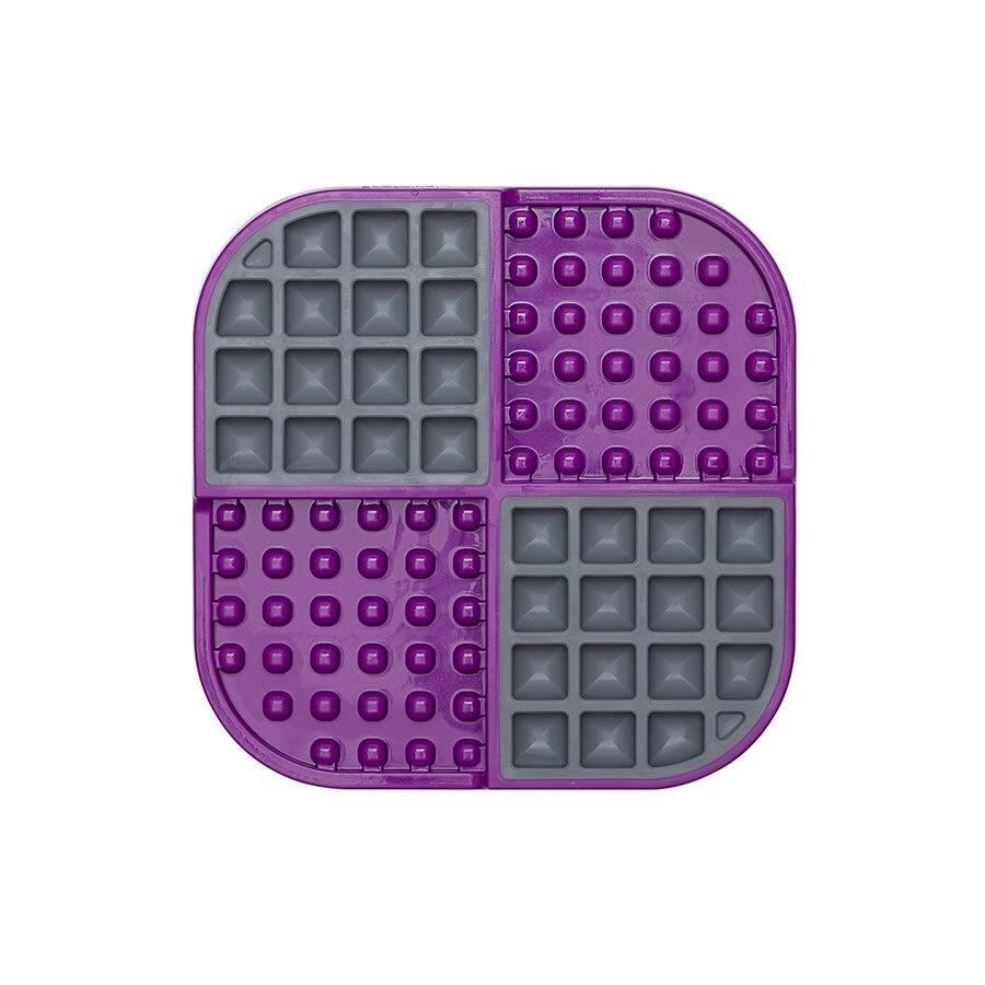 LICKIMAT SLOMO WET & DRY DOUBLE SLOW FOOD DOG BOWL - PURPLE
