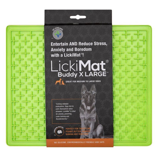 LICKIMAT BUDDY ORIGINAL SLOW FOOD ANTI-ANXIETY LICKING MAT FOR DOGS EXTRA LARGE - GREEN