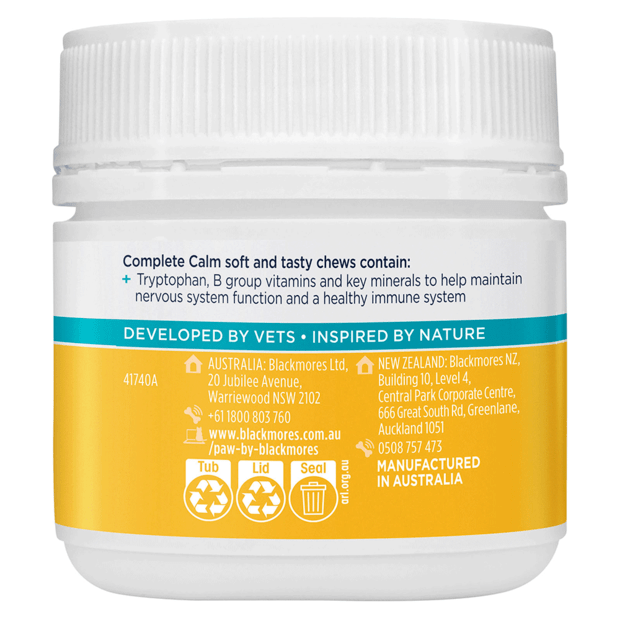 PAW BLACKMORES COMPLETE CALM FOR CAT CHEWS 75G