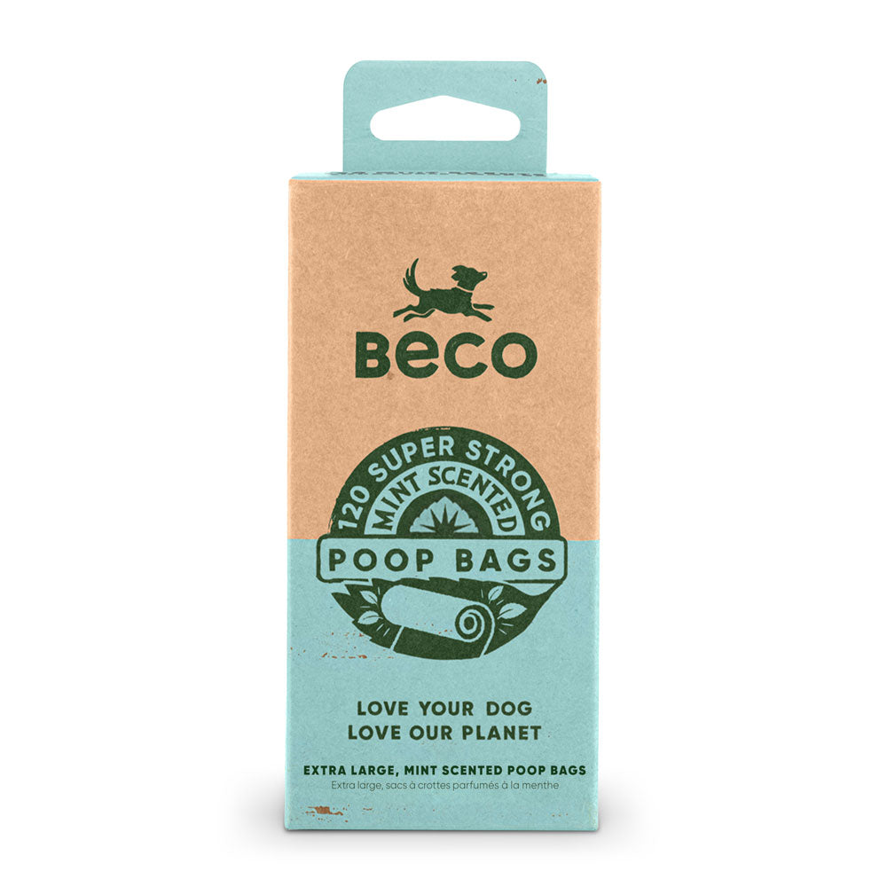 BECO SUPER STRONG PEPPERMINT SCENTED POOP BAGS - 120 PACK - PAMPERED PETZ HORNSBY