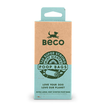 BECO SUPER STRONG PEPPERMINT SCENTED POOP BAGS - 120 PACK - PAMPERED PETZ HORNSBY
